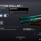 A stat screen showing Bottom Dollar's perks and range.